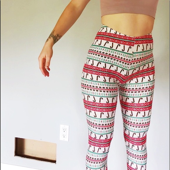 candy cane christmas leggings - Picture 1 of 4